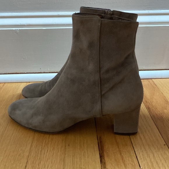 AGL Size 40 Womens‎ Size 10 Suede Pewter Gray Taupe Block Heel Bootie Neutral - Picture 5 of 15